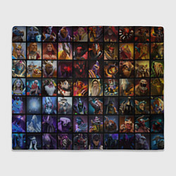 Плед флисовый Dota 2 - все персонажи, цвет: 3D-велсофт