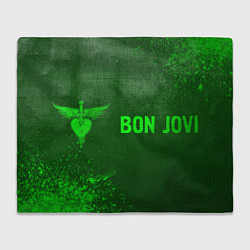 Плед флисовый Bon Jovi - green gradient по-горизонтали, цвет: 3D-велсофт