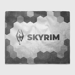 Плед флисовый Skyrim - white gradient по-горизонтали, цвет: 3D-велсофт