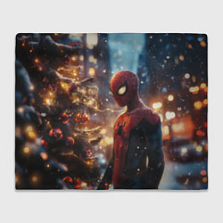 Плед флисовый Spider-man new year, цвет: 3D-велсофт