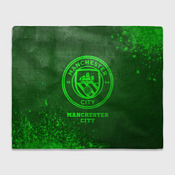 Плед флисовый Manchester City - green gradient, цвет: 3D-велсофт