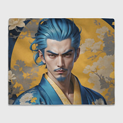 Плед флисовый Японский воин искусство, цвет: 3D-велсофт