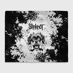 Плед флисовый Slipknot - рок пес, цвет: 3D-велсофт