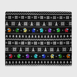Плед флисовый Ornament - Among Us new year, цвет: 3D-велсофт