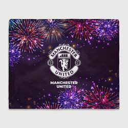 Плед флисовый Праздничный Manchester United, цвет: 3D-велсофт