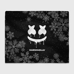 Плед флисовый Снежный Marshmello, цвет: 3D-велсофт