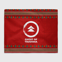 Плед флисовый Ghost of Tsushima new year, цвет: 3D-велсофт
