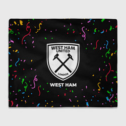 Плед флисовый West Ham конфети, цвет: 3D-велсофт