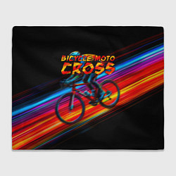 Плед флисовый Bicycle moto cross, цвет: 3D-велсофт