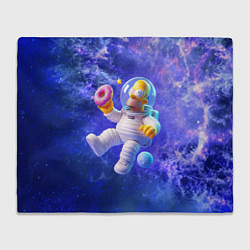 Плед флисовый Homer Simpson is a brave astronaut, цвет: 3D-велсофт