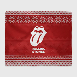 Плед флисовый Новогодний Rolling Stones, цвет: 3D-велсофт