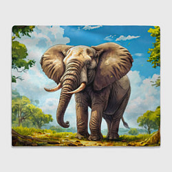 Плед флисовый Огромный слон, цвет: 3D-велсофт
