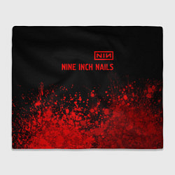 Плед флисовый Nine Inch Nails - red gradient посередине, цвет: 3D-велсофт