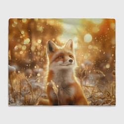 Плед флисовый Рыжая лисица в лесу, цвет: 3D-велсофт