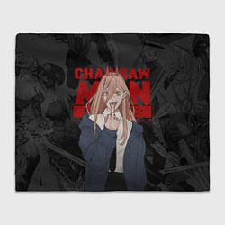 Плед флисовый Chainsaw man - Power fuck, цвет: 3D-велсофт