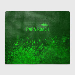 Плед флисовый Papa Roach - green gradient посередине, цвет: 3D-велсофт