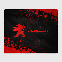 Плед флисовый Peugeot - red gradient по-горизонтали, цвет: 3D-велсофт