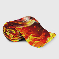 Плед флисовый Свинка в огне, цвет: 3D-велсофт — фото 2