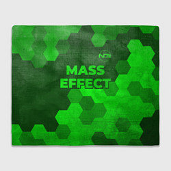 Плед флисовый Mass Effect - green gradient посередине, цвет: 3D-велсофт