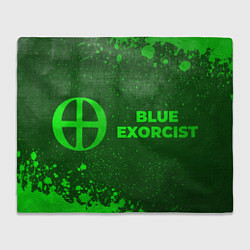 Плед флисовый Blue Exorcist - green gradient по-горизонтали, цвет: 3D-велсофт