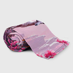 Плед флисовый Козлик в розовом свете, цвет: 3D-велсофт — фото 2