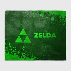 Плед флисовый Zelda - green gradient по-горизонтали, цвет: 3D-велсофт