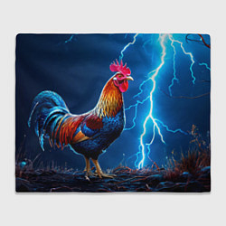 Плед флисовый Петух и молния, цвет: 3D-велсофт