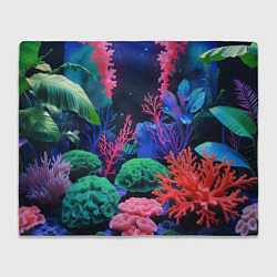 Плед флисовый Подводный мир с кораллами, цвет: 3D-велсофт