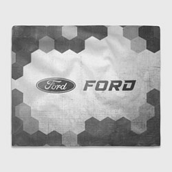 Плед флисовый Ford - white gradient по-горизонтали, цвет: 3D-велсофт