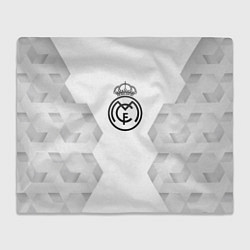 Плед флисовый Real Madrid white poly, цвет: 3D-велсофт