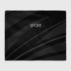Плед флисовый Sport чёрный с серым абстрактный, цвет: 3D-велсофт