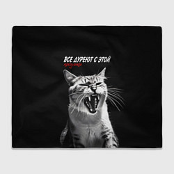 Плед флисовый Все дуреют с этой кисульки, цвет: 3D-велсофт