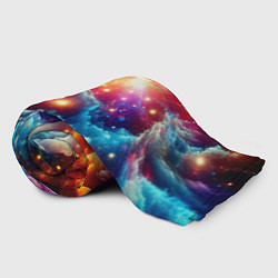 Плед флисовый Colorfull neon space clouds - ai art fantasy, цвет: 3D-велсофт — фото 2