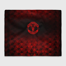 Плед флисовый Manchester United red poly, цвет: 3D-велсофт