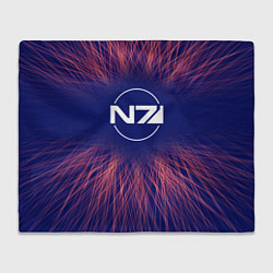 Плед флисовый Mass Effect red energy, цвет: 3D-велсофт