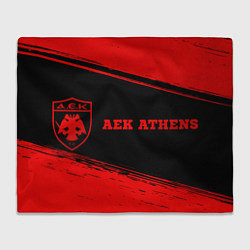 Плед флисовый AEK Athens - red gradient по-горизонтали, цвет: 3D-велсофт