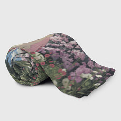 Плед флисовый Единорог на фоне сирени, цвет: 3D-велсофт — фото 2