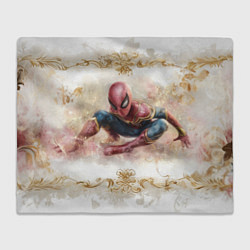 Плед флисовый Человек - паук розы и узоры, цвет: 3D-велсофт