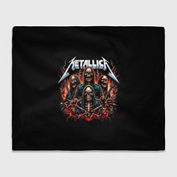 Плед флисовый Metallica forever - thrash metal, цвет: 3D-велсофт