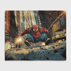 Плед флисовый Маленький толстый человек-паук, цвет: 3D-велсофт