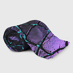Плед флисовый Фиолетовые плиты с голубым свечением, цвет: 3D-велсофт — фото 2