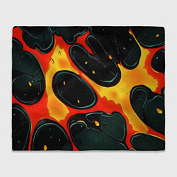 Плед флисовый Оранжевые разломы текстура, цвет: 3D-велсофт