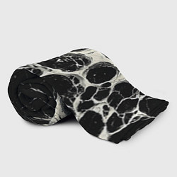 Плед флисовый Бело-черная потертая текстура, цвет: 3D-велсофт — фото 2