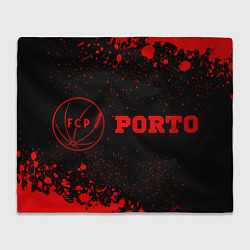 Плед флисовый Porto - red gradient по-горизонтали, цвет: 3D-велсофт