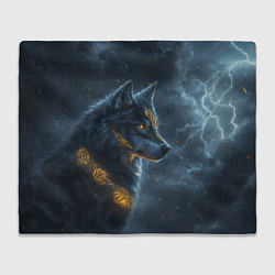 Плед флисовый Волк фэнтези стиль, цвет: 3D-велсофт