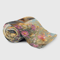 Плед флисовый Лиса в цветочном поле, цвет: 3D-велсофт — фото 2