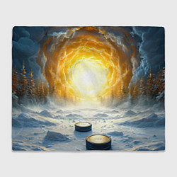 Плед флисовый Шайбы в лесу, цвет: 3D-велсофт