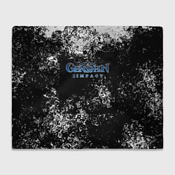 Плед флисовый Genshin Impact брызги красок, цвет: 3D-велсофт
