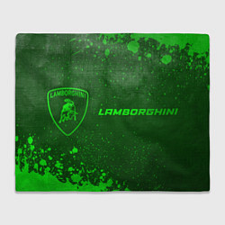 Плед флисовый Lamborghini - green gradient по-горизонтали, цвет: 3D-велсофт