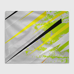 Плед флисовый Color white light green, цвет: 3D-велсофт